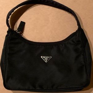 Black Re-edition 2000 nylon purse. Prada